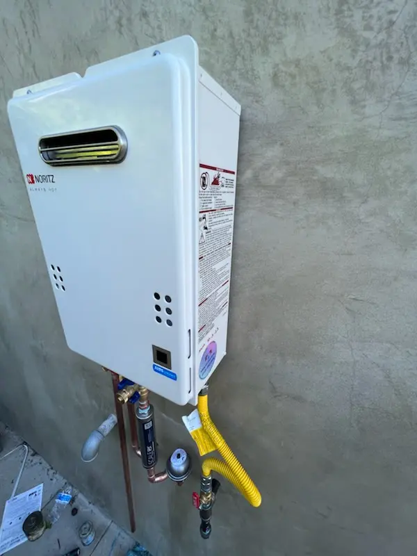 Tankless water heater installation for Sunfair homes